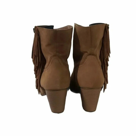 Rampage Frankey 8M Tan 3" heeled fringe ankle‎ boot - Picture 3 of 8
